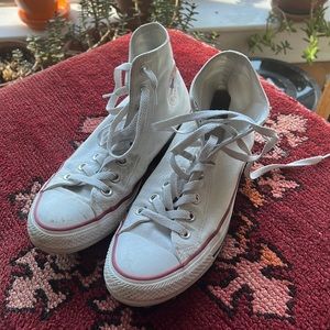 converse high top chuck Taylor’s in white size w 8.5 m 6.5. Slight scuffs